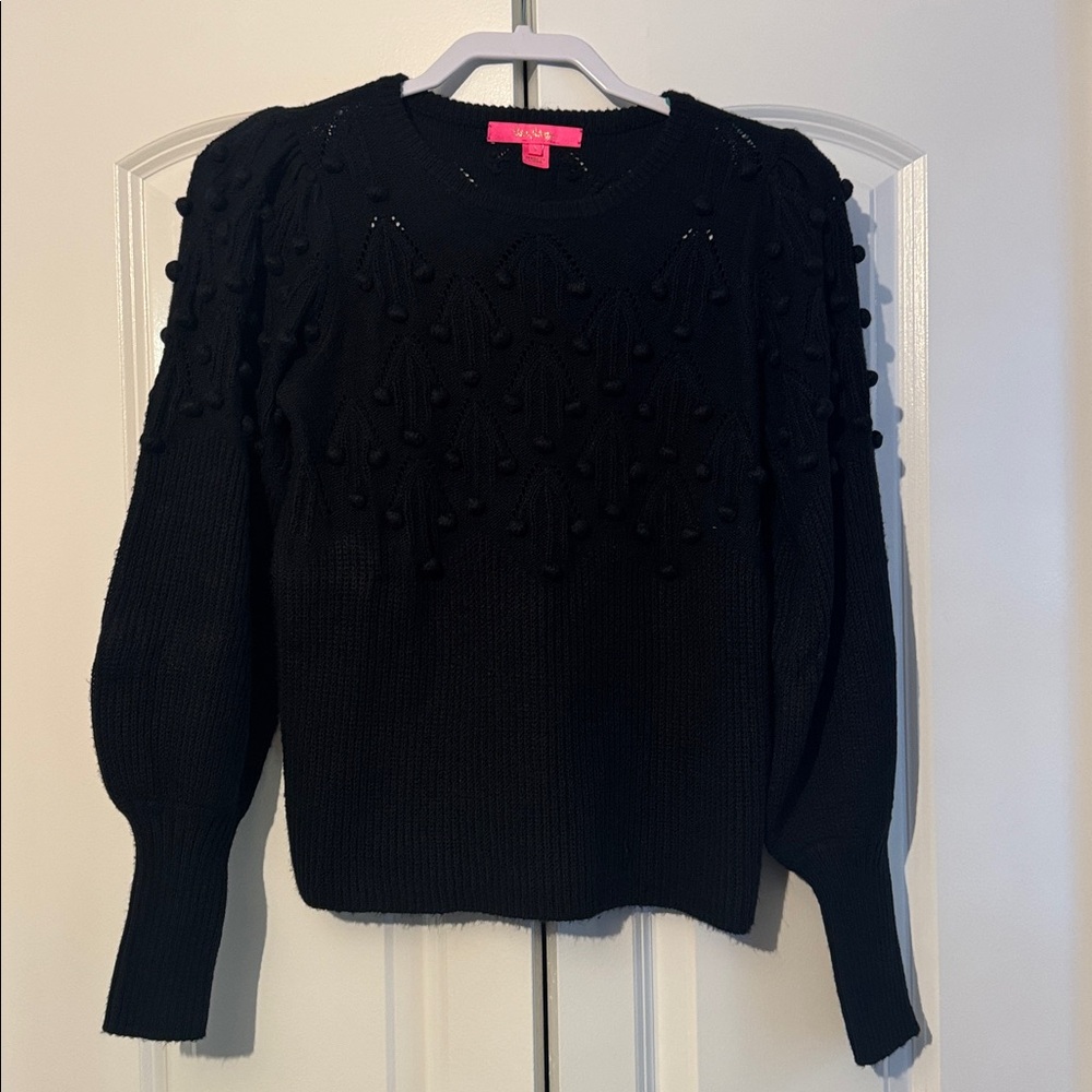 Lilly Pulitzer black textured sweater